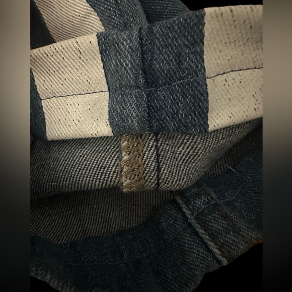 BOOHOO MAN Distressed Super Skinny White Painted Stripe Jean Blue Mens Size 28. - Picture 10 of 16